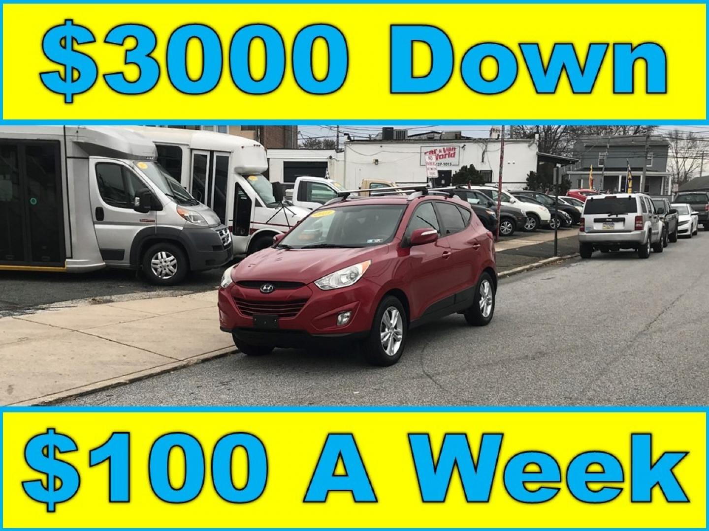 2013 Red /Gray Hyundai Tucson Limited (KM8JUCAC5DU) with an 2.4 V4 engine, Automatic transmission, located at 577 Chester Pike, Prospect Park, PA, 19076, (610) 237-1015, 39.886154, -75.302338 - Photo#0